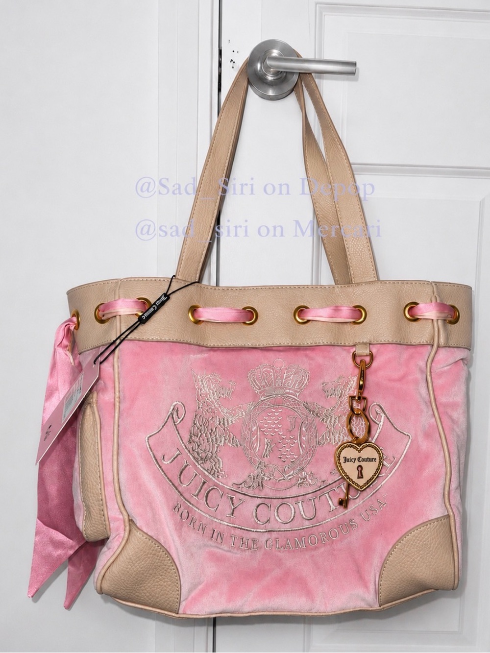 Juicy Couture Pink and Tan / Beige UK edition Daydreamer / hand bag - NWT!